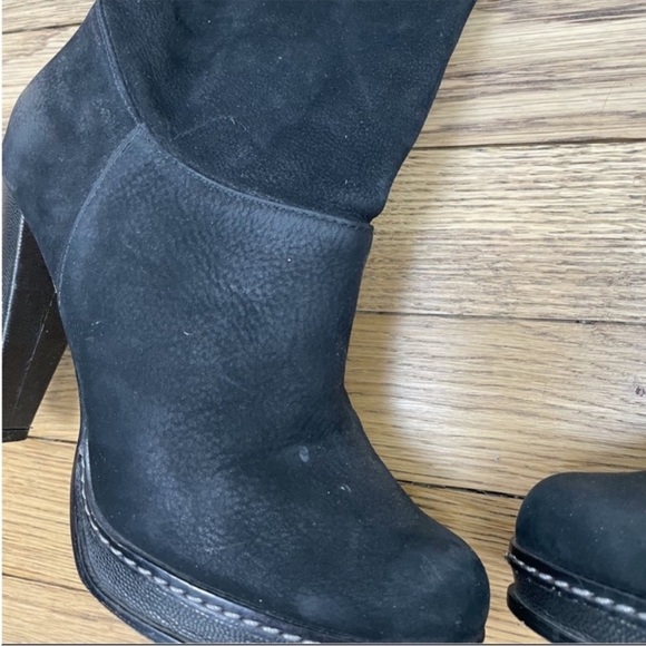 COLE HAAN X NIKE AIR Nola Slouch Knee Black Leather Heeled Boots Women’s Size 6 - Picture 2 of 8